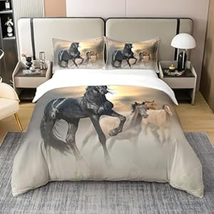 Parure de Lit Cheval de Course 200x200 cm - Coton