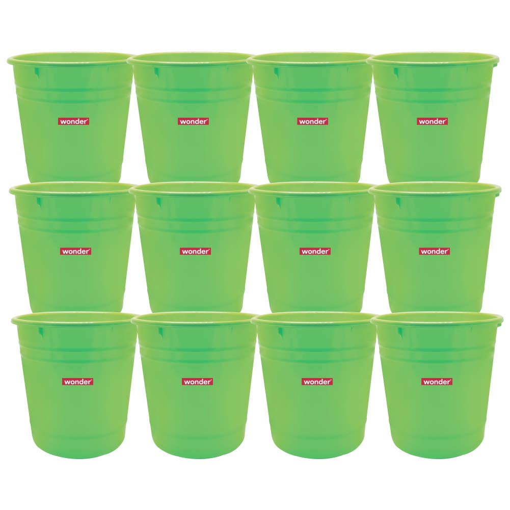 Wonder Homeware WBP 101 Open Dustbin Set, 12 pc 6 LTR, Green Color