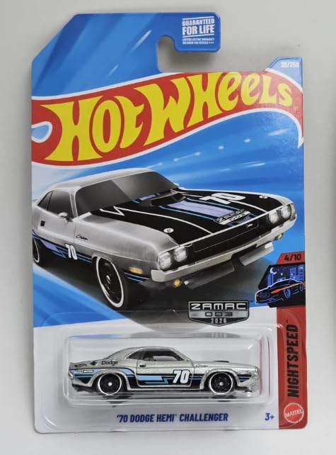 Hot Wheels Dodge Hemi Challenger ZAMAC escala 1:64 miniatura 1