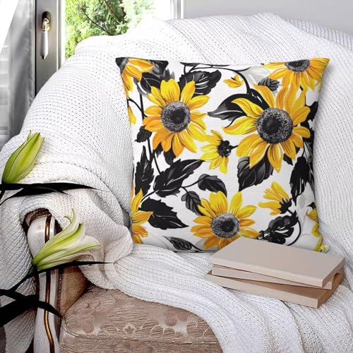 Housses de coussin 70x70 cm lot de 2 tournesol automne pour decoration canape et lit