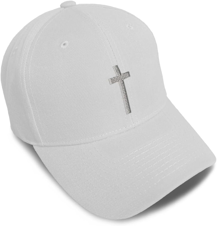 Baseball Caps for Men & Women Embroidered Cross Silver Christ Jesus God Faith Ladies & Men Baseball Hats