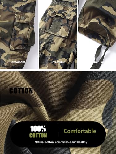 AKHlKING Women's Cargo Pants Work Camo Cotton Casual Combat Wild Outdoor Ripstop Trousers with 8 Pockets4