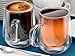 Stone & Mill Double Walled Glass Coffee Mugs (Set of 2) 9.4 oz, Venezia Collection, Insulated Mugs for Espresso, Latte, Cappuccino, Tea Double walled glass coffee mug, Gift Box AM-11