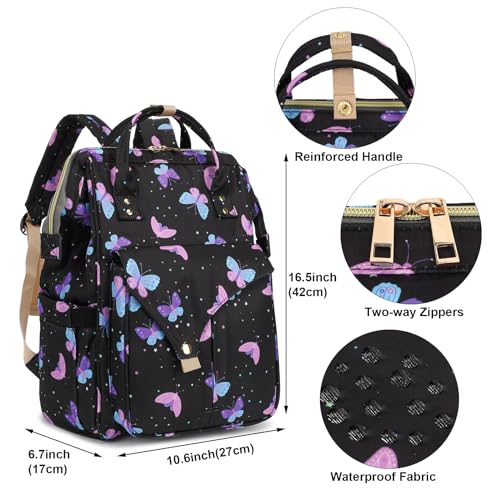 Butterfly Laptop Backpack College School Backpack Bookbags Nurse Backpacks Travel Bags for Women Girls Fits 15.6 Inch Notebook 5