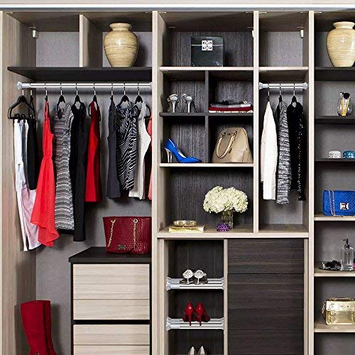 Tension Rod Shower Curtain Rod Tension Curtain Rod Constant Tension Bathroom Shower Curtain Rod-43-78inch"Large Stainless Steel Gray