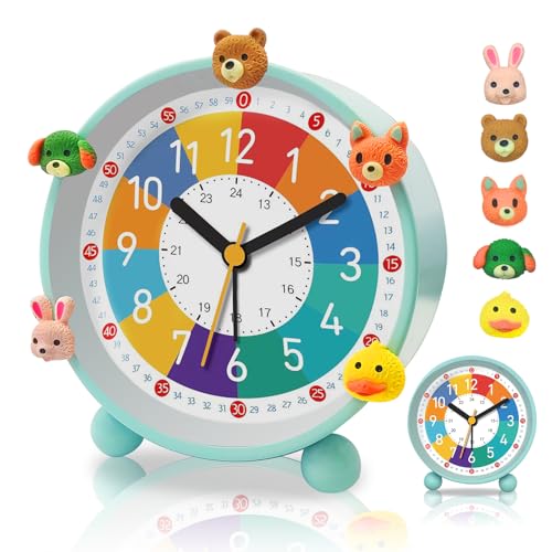 Sveglia educativa per bambini senza ticchettio 9 cm colorato