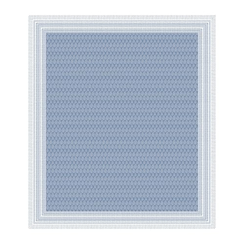 Image of BLOCKS OF INDIA Hand Block Printed 200 TC Cotton Super King Size Bedsheet (Blue DOT)