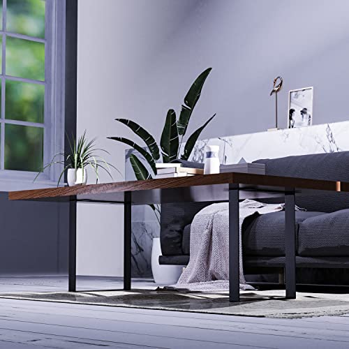 Orgerphy 16” Black Square Metal Table Legs (2Pcs)| Heavy Duty Metal Bench Legs Furniture Legs| Mid Century Modern Metal Legs Tea Table Legs For Diyers| With Screws And 4Pcs Floor Protects Rubbers #TOP6