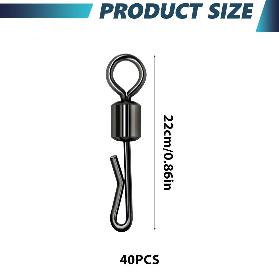 Émerillons de pêche clips à changement rapide en forme de Q lot 40 pièces