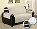 Quilted Microfiber Pet Dog Couch Furniture Protector With Side Pocket, Tucks & Strap (Loveseat, Beige)