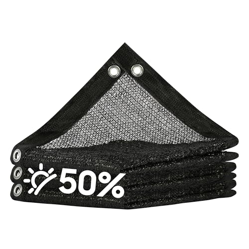Royal Shade 50% Black Shade Cloth 8FT x 16FT Mesh Tarp...