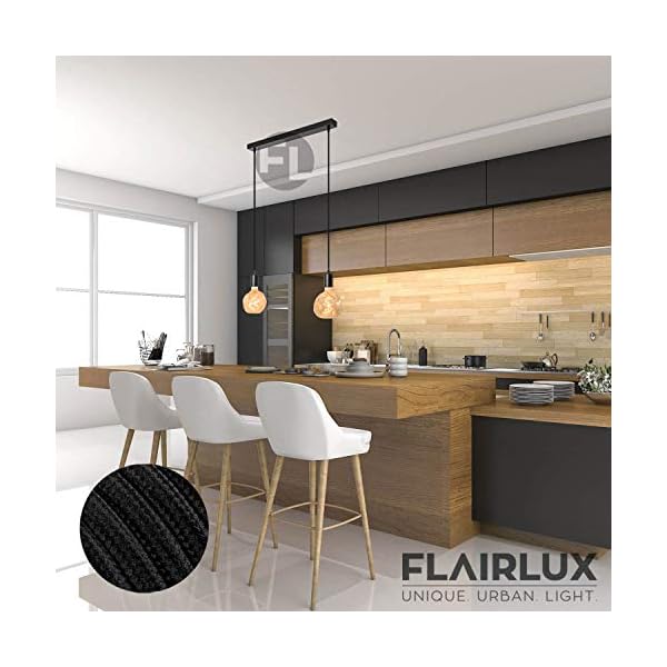 Flairlux Baldachin rechteckig Lampe 2 flammig schwarz Metall Lampenbaldachin rechteckig zum Bau von Deckenleuchten… – Bild 5