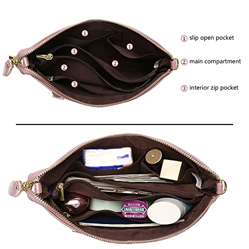 Image of Uromee Wristlet Wallet Clutch Purses for Women Genuine Leather Crossbody Bag Handbag with Detachable Shoulder Chain