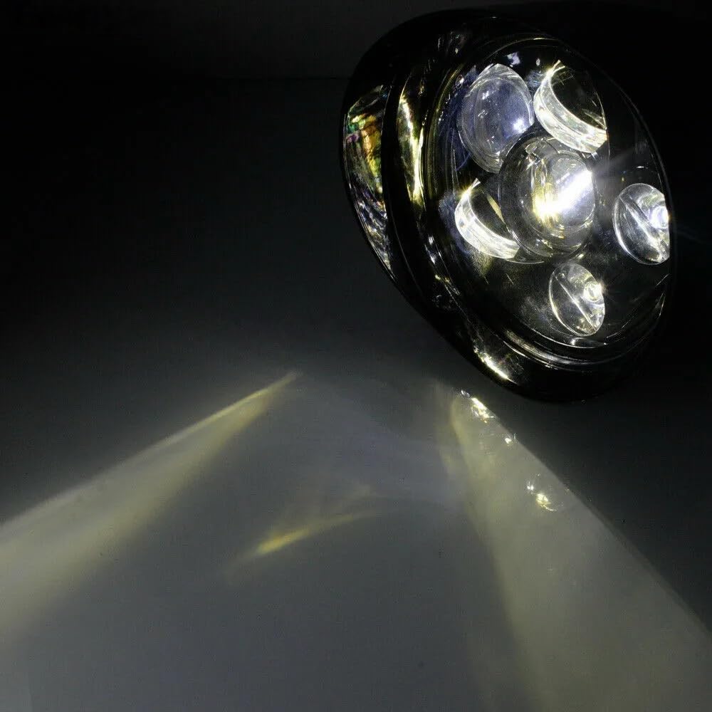 Motocykl Head Light Pasuje do Harley Sportster Softail Dyna Bobber Chopper motocykl Billet aluminium 5.75 "wizjer reflektor LED Dirt Bike przednie światła(Gloss Black LED)