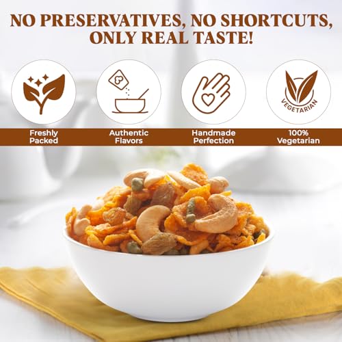 Image of PANCHI KA PETHA AUR DALMUT Cornflakes Mixture Namkeen 200g (Pack of 1) - Agra Special Indian Snack | Spicy, Tangy & Tasty | Perfect for Tea-Time & Munching