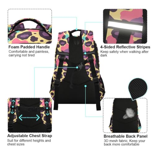Cartable sac à dos ecole léopard robuste contre l'usure des cours - 4