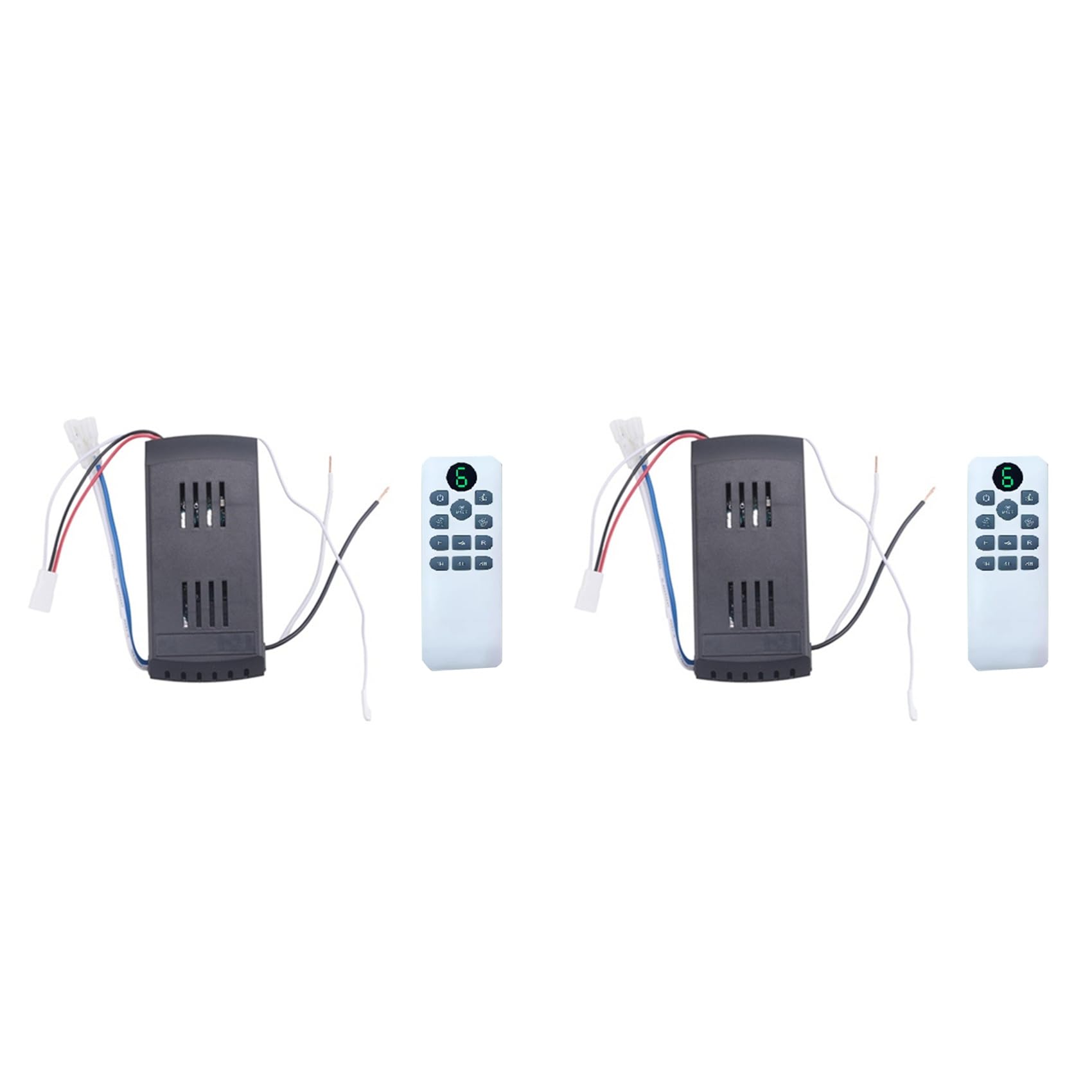 Vjsujehgy 2X Ceiling Fan Remote Control Kit 40W 6-Speed Timing Function Replacement Remote for DC Ceiling Fans & Lights