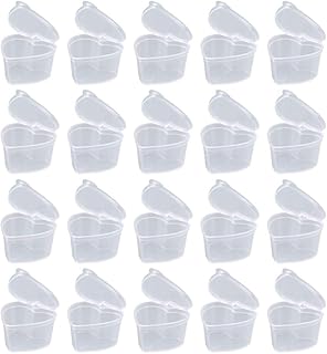 Clear Heart Box 50pcs Mini Clear Plastic Beads Storage Containers Box Heart Shape with Lids for Beads Glitter Coins Small Items and Other Craft Projects Gift Box Heart Shape