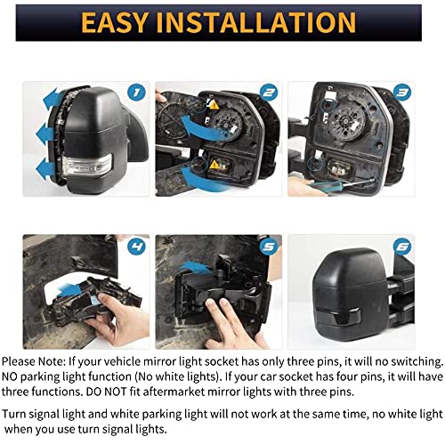 D-Lumina Led Sequential Switchback Side Mirror Turn Signal Lights Smoked Lens Compatible With 2017-2021 Fo-Rd F250 F350 F450 Super Duty Towing Mirror, White & Amber Mirror Marker Light, Pack Of 2 #TOP6