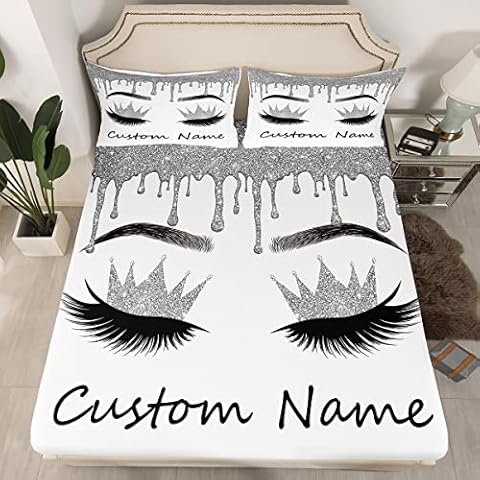 Erosebridal Eyelash Fitted Sheet Set Cover