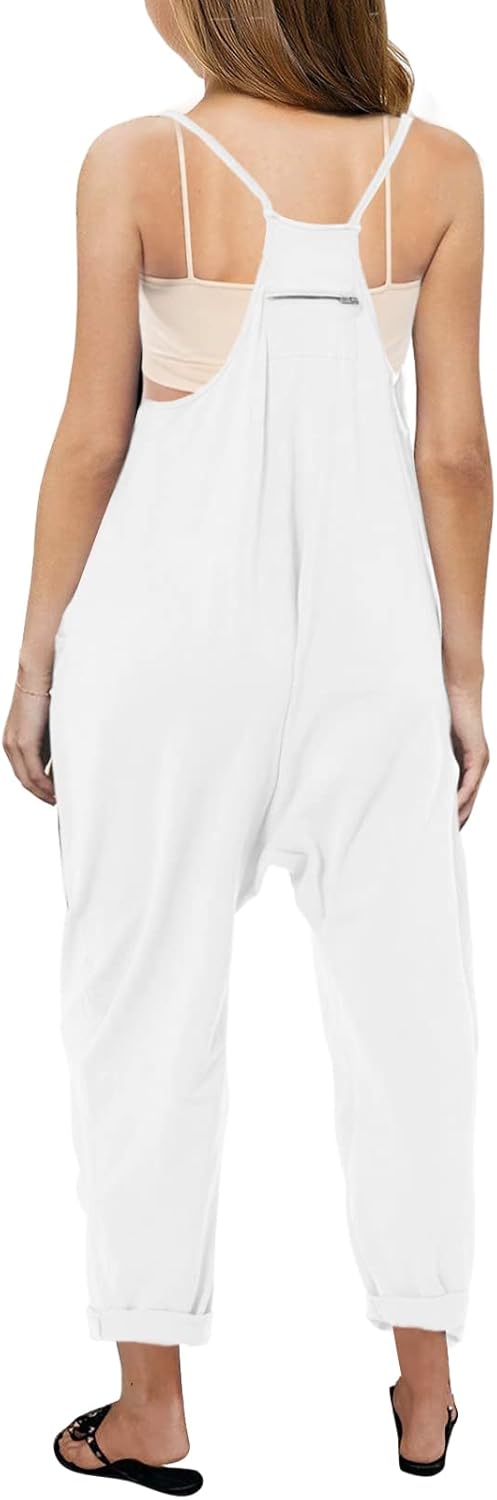 Cnkwei Girls' Casual Sleeveless Jumpsuits Spaghetti Strap Loose Romper Long Pants with Pockets - Image 3