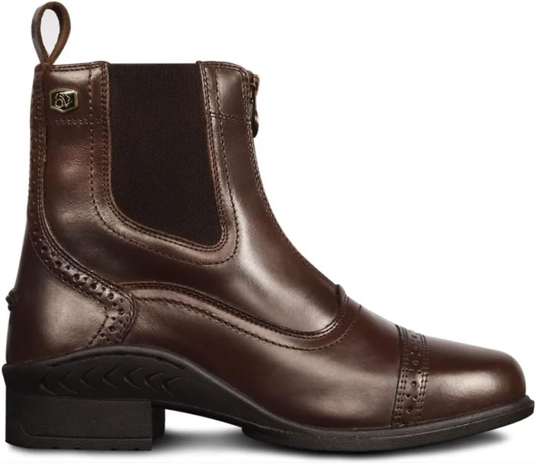 Ovation Women's Comfortable Durable Warm Water-Resistant Leather Equestrian Horse Riding Tuscany Zip Paddock Boot