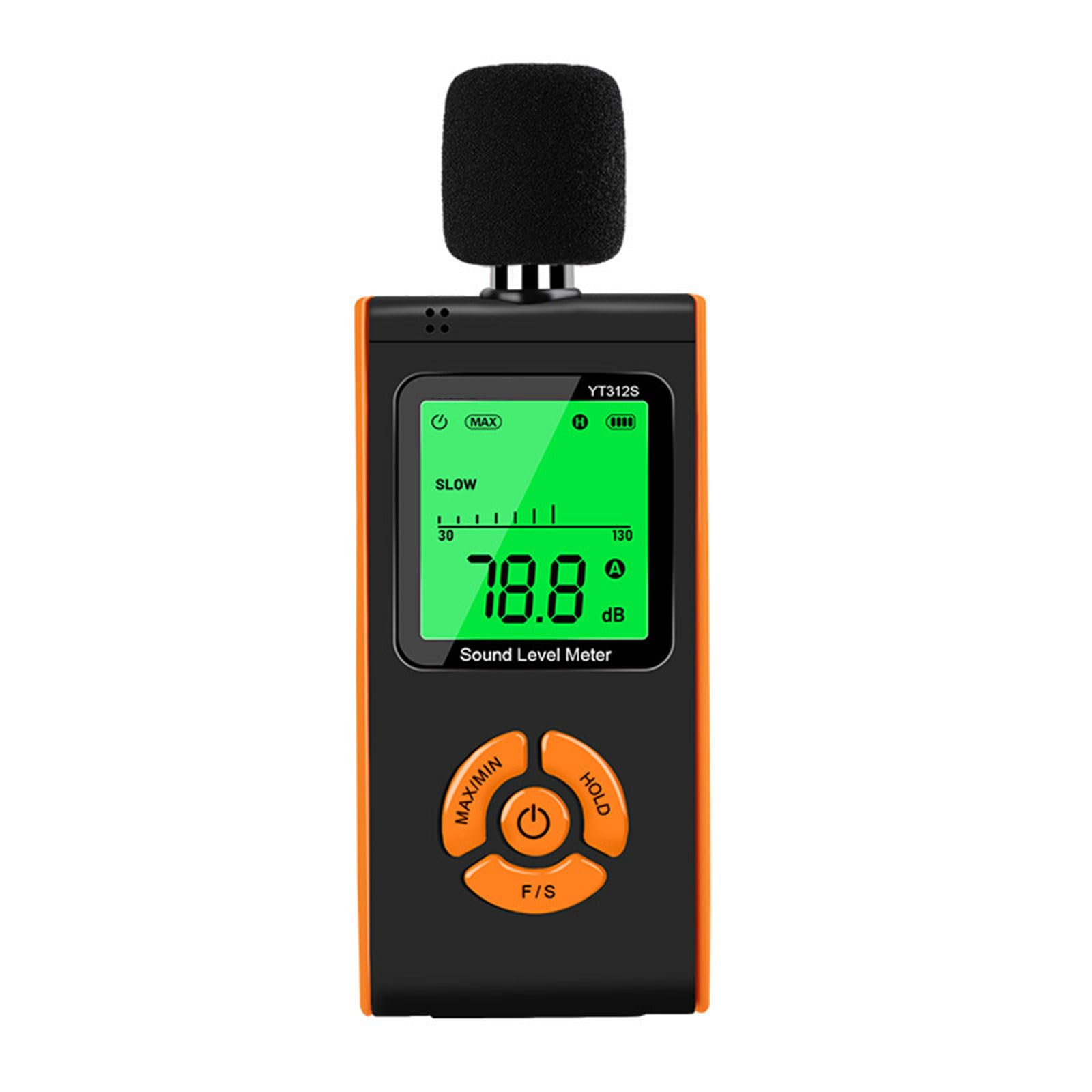 Mekalero Handheld Decibel Reader With Backlit Lcd Display, Digital Sound Meter For Home School And Factory Sound Checks With Fast Slow Response Response