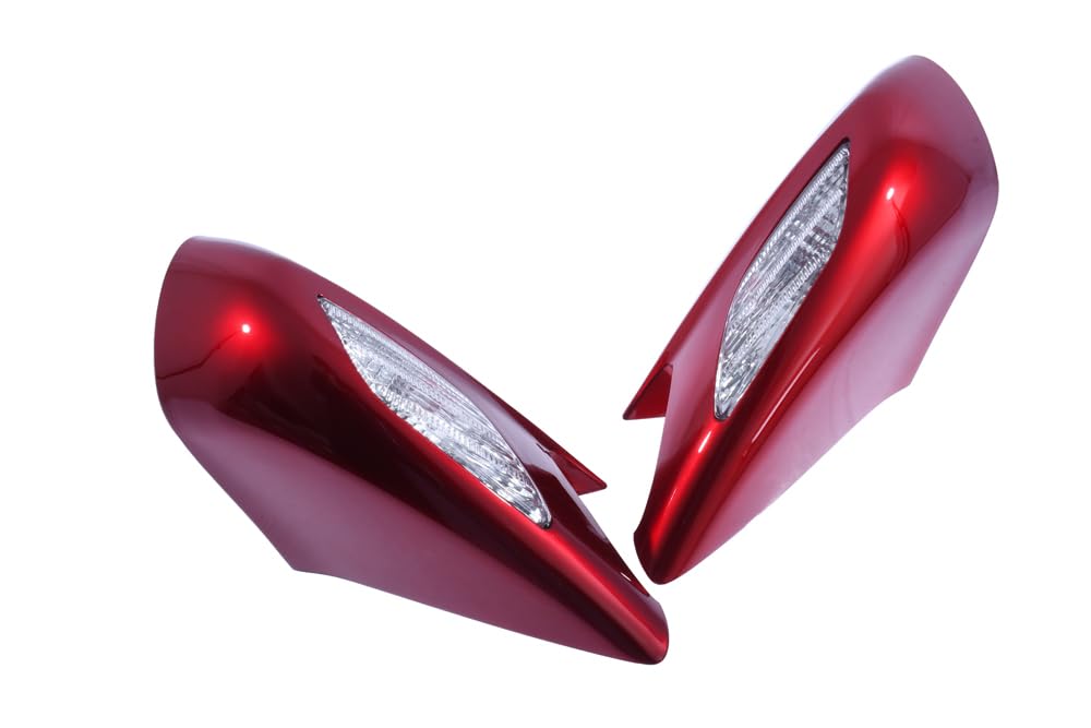 avdb-moto Rétroviseurs compatible avec HONDA ST1300 PAN EUROPEAN SC51 2002-2007, ST1300 PAN EUROPEAN SC51A 2008-2017 avec clignotants intégrés (Transparente - Rouge)