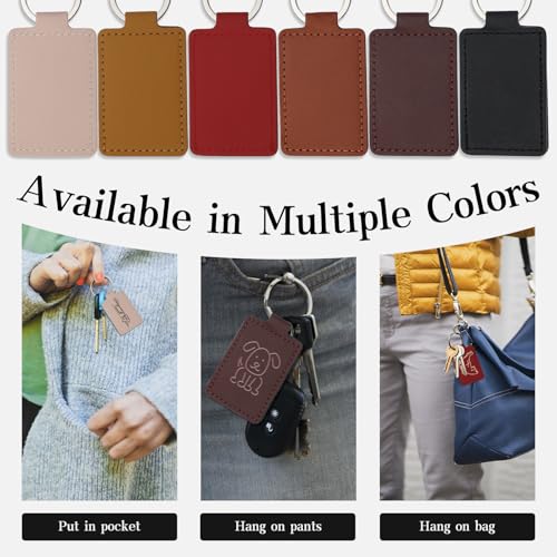 Tikjiua 30Pcs Leather Key Fob Kit