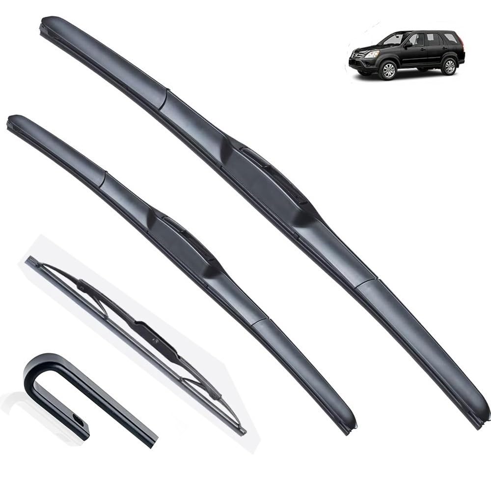 Set 3 Spazzole Tergicristallo Per Honda CR-V CRV 2007-2011 (26+17+14 Pollici) | Kit LHD Anteriore E Posteriore | Gomma Naturale