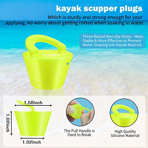 Kayak Carry Handles Kit With Front Pull Carry T-Handles 4 Pcs Kayak Scupper Plugs Kit 4 Pcs Kayak Pad Eyes With Tir-Grip Rivets For Kayak Canoes Boat Suitcase Kayak Deck Rigging Accessory #TOP1