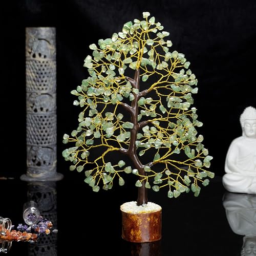 Green Jade Chakra Tree of Life Crystal Tree for Positive Energy, Feng Shui Home Decor - Handmade Gemstone Tree, Money Tree Bonsai - Green Healing Crystals, Wealth & Good Luck Stones Spiritual Gift - Image 3