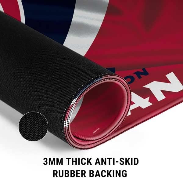 Skinit Extra Large Gaming Mouse Pad - Officially Licensed Houston Texans Design with Stitched Edges, Waterproof, Non-Slip Rubber Base, Desk Mat for Keyboard & Mouse, 35.75" x 15.4" inches
