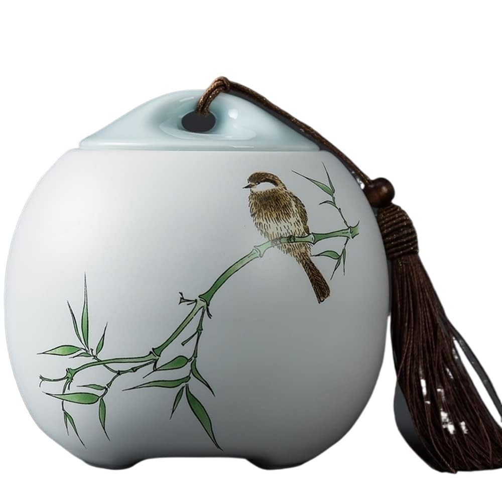 Ceramic Tea Jar, Traditional Ceramic Tea Canisters Chinese Style Tea Caddy, Storage Containers, Sealed Jar Storage Jar Coffee Bean Jar 12. 4cm Ceramic Tea Caddy Storage Tank Travel Tea Sealed Jar
