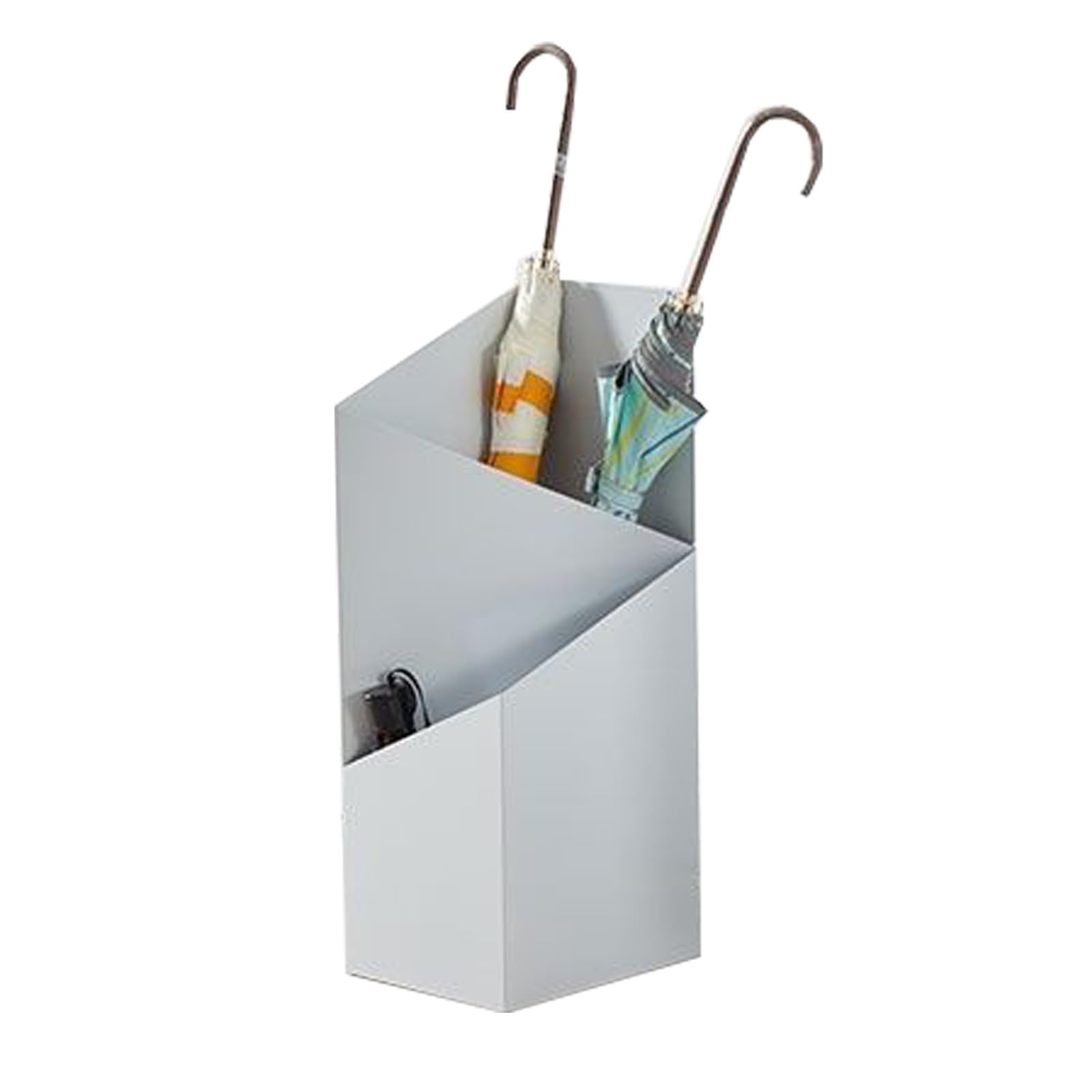 Porte-Parapluie Métal Blanc avec Bac Égouttoir Amovible Anti-Gouttes