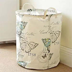 WorldCare Box 35X45Cm Home Sundries Storage Barrel Butterfly Linen Dust-Proof Waterproof Folding Dirty Clothes Laundry Basket