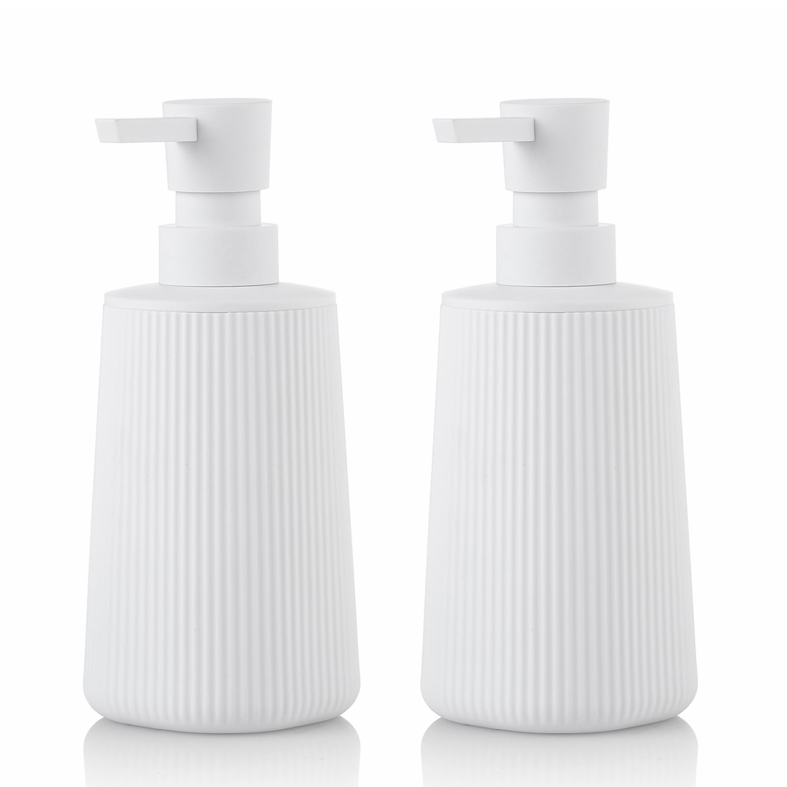 Gigmeta Dispensador de jabón Moderno, dispensador de jabón para baño, dispensador de jabón de Cocina, Blanco de jabón para baños y encimeras(2PCS)