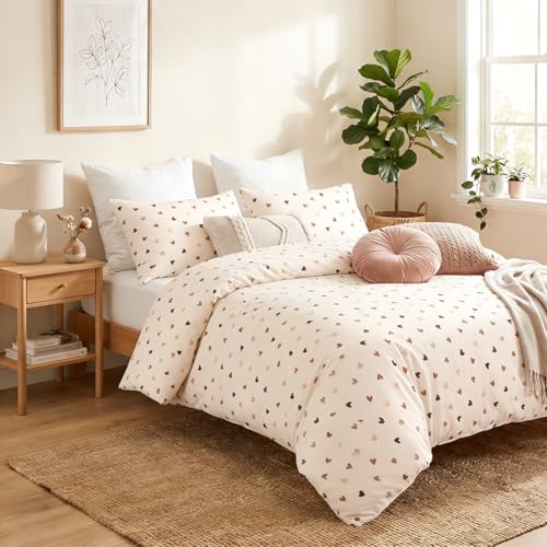 Nayoroom Bettwäsche 135x200 2teilig Herzen Bettbezug mit Kissenbezug 80x80 – Ansicht 3