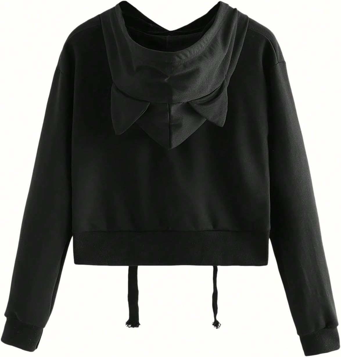 SweatyRocks Women's Cute Cat Ear Hoodies Long Sleeve Crop Sweatshirt Pullover Tops - Image 2