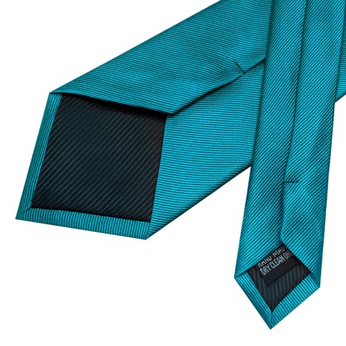 Image of JEMYGINS Formal Necktie Solid Color Tie and Pocket Square with Tie Clip Lapel Pin Sets for Men 4PCS