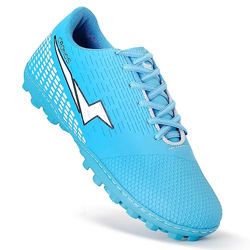 Chuteira Society Grama Sintética Adulto Masculino Feminino Sola Costurada (39, Azul Celeste)