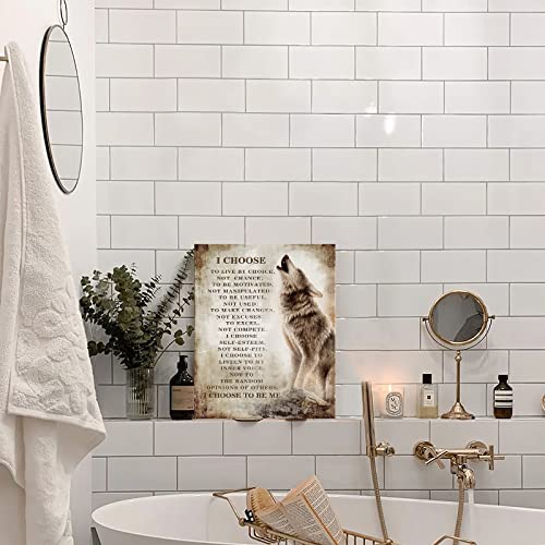 Motivational Wolf Canvas Wall Art Christian Wolf Gift For Men Picture Wall Decor Inspirational Quotes Painting Framed Modern Artwork For Bedroom Bathroom Office Home Decor 12X16 Inch #TOP6