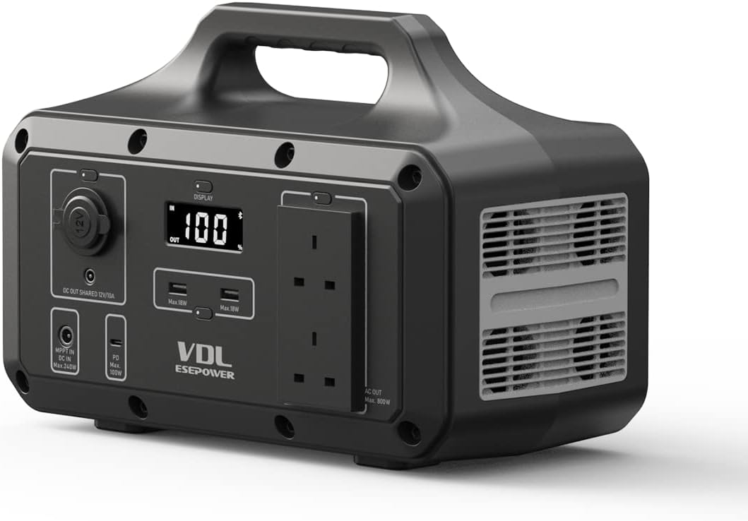 VDL Portable Power Station 800W/510Wh, Lightweight Liion Battery
