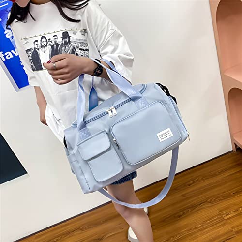 Image of Small Gym Bag for Women, Travel Duffle Bag Carry On Weekender Bag with Shoe Compartment, 07#Sky Blue, Gym Bag & Toiletry Bag, Gym Bag&toiletry Bag