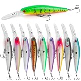 Fishing Lures Deep Diving Crankbait Rattle Minnow Jerkbait Walleye Lures