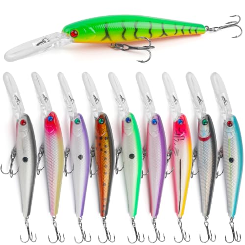 Fishing Lures Deep Diving Crankbait Rattle Minnow Jerkbait Walleye Lures