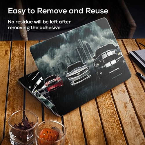 Image of Galaxsia Cars in Rain Full Body Vinyl Laptop Skin /Sticker /Cover Upto 15.6 Inches Laptops Laminated-Removable-HD Quality Compatible for Hp-Dell-Sony-Lenovo-Asus etc.(15x10 Inches)
