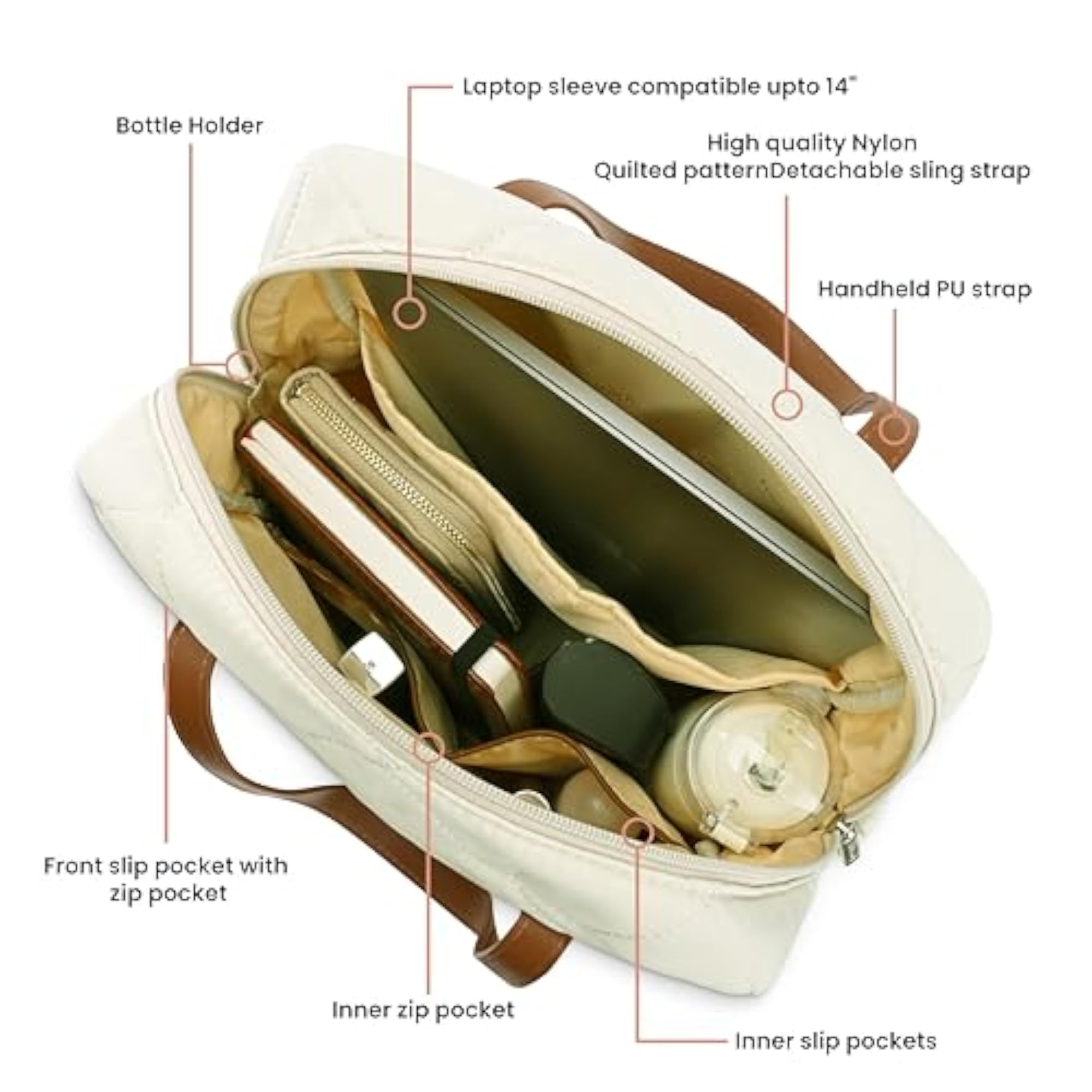 Casual Nylon Laptop Backpack for Work and College