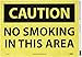 NMC C213PB CAUTION - NO SMOKING IN THIS AREA Sign - 14 in. x 10 in., Black Text on Yellow, PS Vinyl Caution Sign