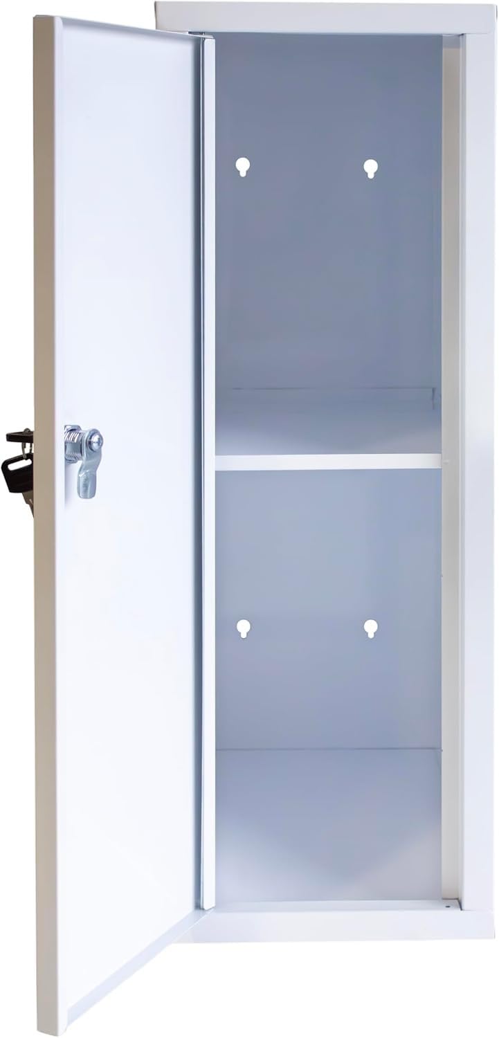 Box and beyond - Armoire Pharmacie Murale - 60 x 30 x 20 cm - Métal Blanc - Grande capacité - Salle de Bain, Rangement médicaments et Accessoires - Style Design Moderne